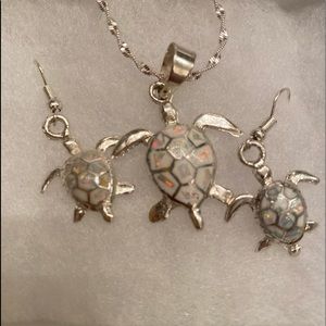 New in Box! Parklane Silver sea turtle necklace and earring set
